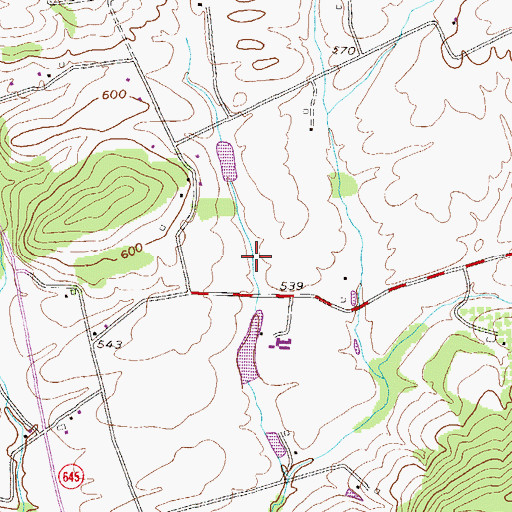 Topographic Map of Bashore Cemetery, PA