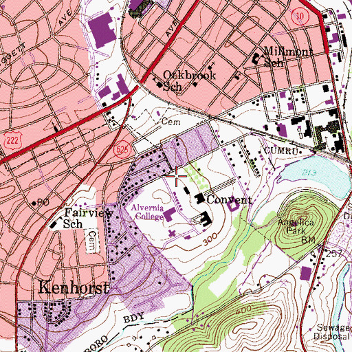 Topographic Map of Bernardine Sisters Cemetery, PA
