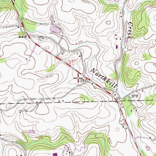 Topographic Map of Bernville Mennonite Cemetery, PA