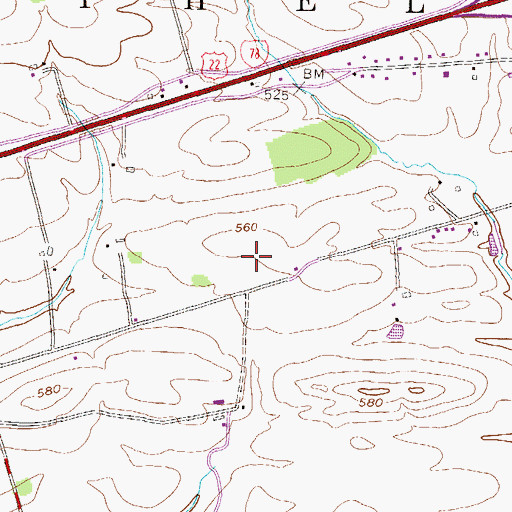 Topographic Map of Bethel Mennonite Cemetery, PA