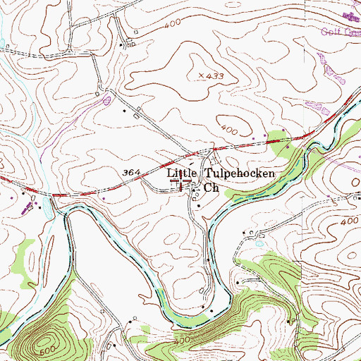 Topographic Map of New Christ Little Tulpehocken Cemetery, PA