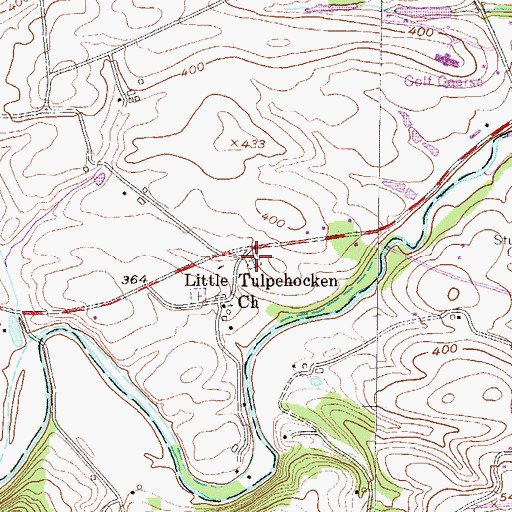 Topographic Map of Old Christ Little Tulpehocken Cemetery, PA
