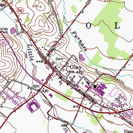 Topographic Map of Evangelical Cemetery, PA