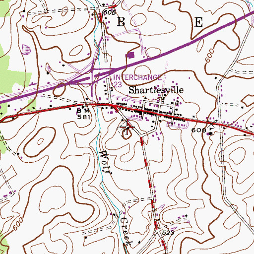 Topographic Map of Friedens Union Cemetery, PA