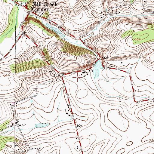 Topographic Map of Geehr Cemetery, PA