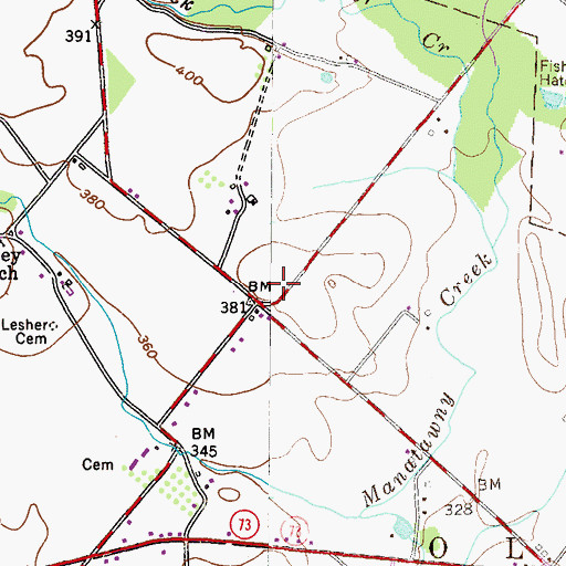 Topographic Map of Hoch Family Cemetery, PA