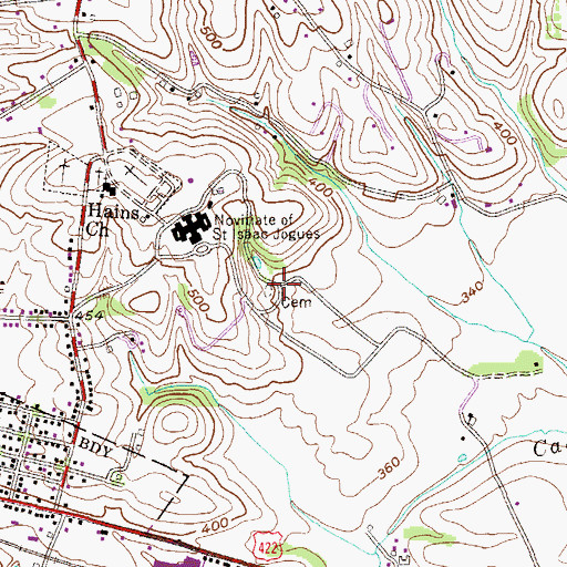 Topographic Map of Jesuit Cemetery, PA