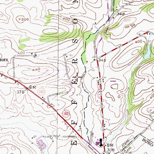 Topographic Map of Klein Cemetery, PA