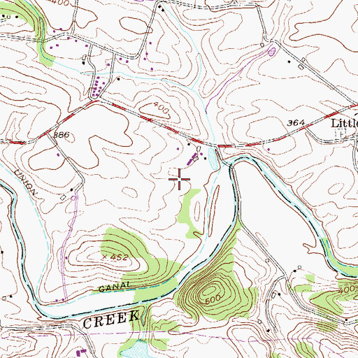 Topographic Map of Koziar Burial Ground, PA