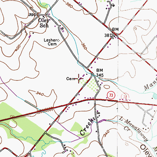 Topographic Map of Levan Burial Ground, PA