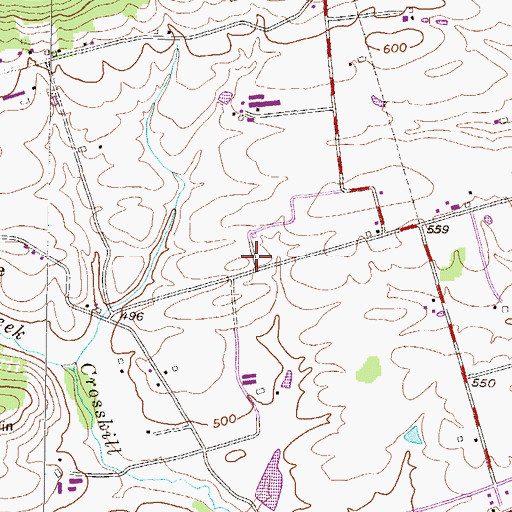 Topographic Map of Little Mountain Mennonite Church Cemetery, PA