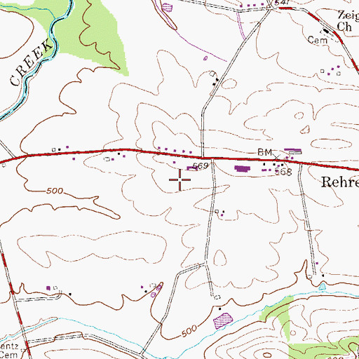 Topographic Map of Little Swatara Church of the Brethren Cemetery, PA