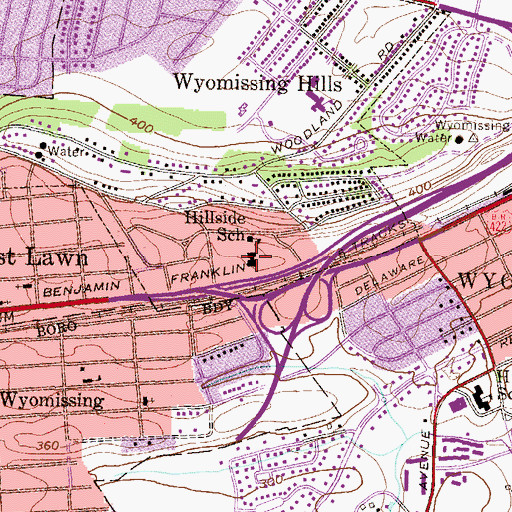 Topographic Map of Memorial Mausoleum, PA