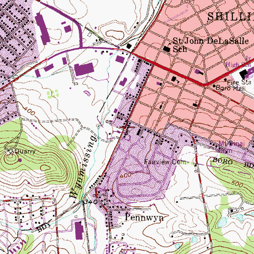 Topographic Map of Miller Homestead Cemetery, PA
