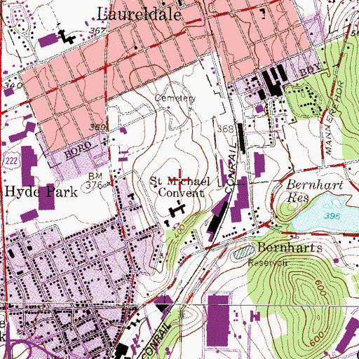 Topographic Map of Missionary Sisters of the Sacred Heart Motherhouse Cemetery, PA