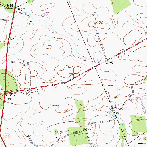 Topographic Map of Rehersburg Mennonite Cemetery, PA