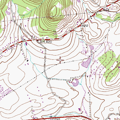 Topographic Map of Ritter Number 2 Cemetery, PA