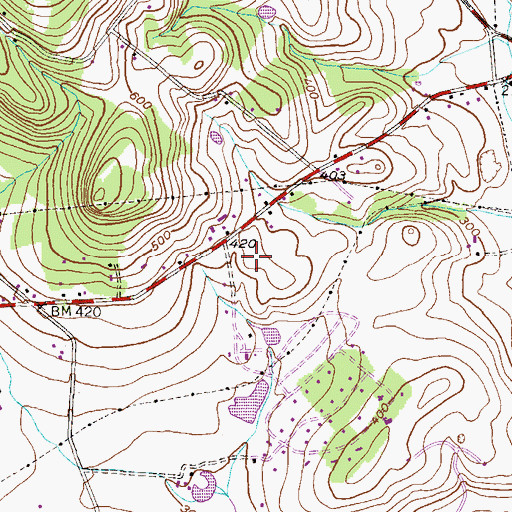 Topographic Map of Hechler / Esterly Cemetery, PA