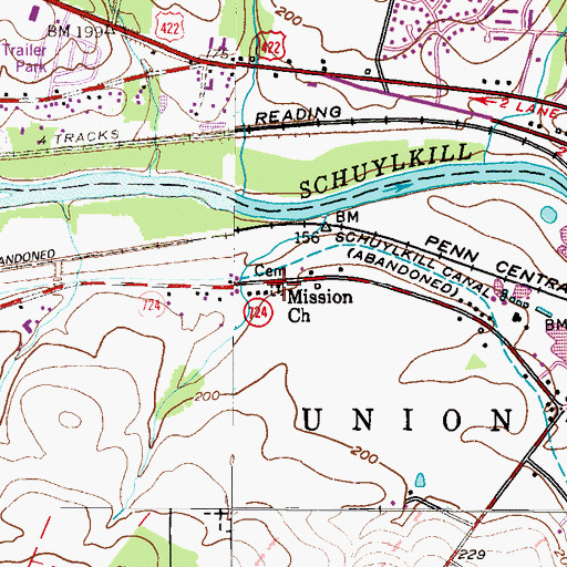 Topographic Map of Saint Pauls Mission and Catholic Church Cemetery, PA