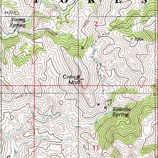 Topographic Map of Cobre Mountain, AZ