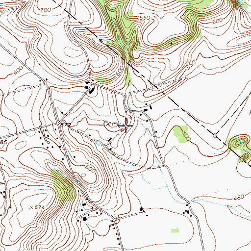 Topographic Map of Schmidt Family Burial Ground, PA
