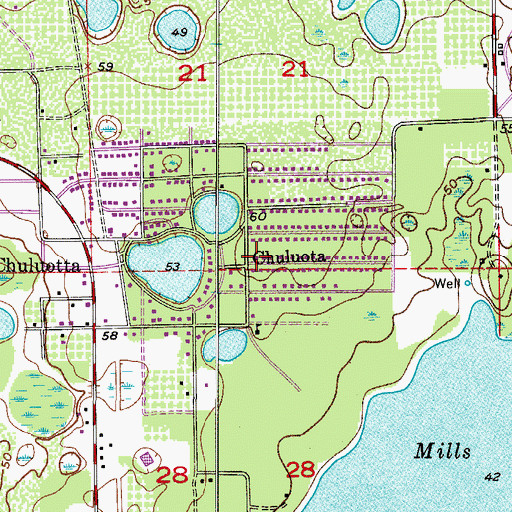 Topographic Map of Chuluota, FL