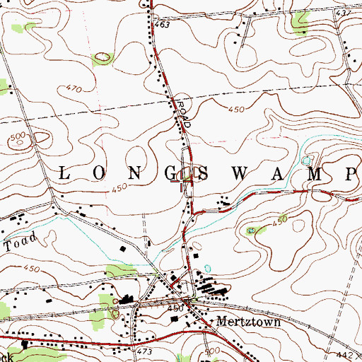 Topographic Map of Trexler Cemetery, PA