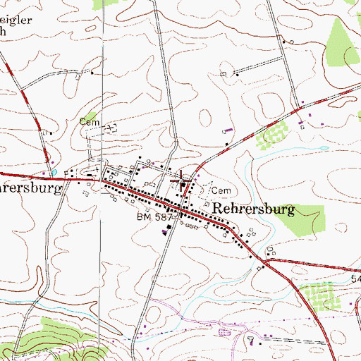 Topographic Map of Trinity United Church of Christ Old Cemetery, PA