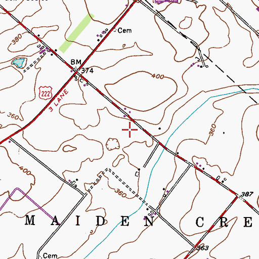 Topographic Map of Walnuttown Mennonite Church Cemetery, PA