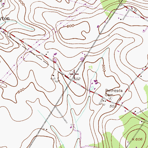 Topographic Map of Washington Schwenkfelder Cemetery, PA
