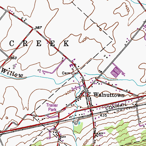 Topographic Map of Rothermel 2 Cemetery, PA