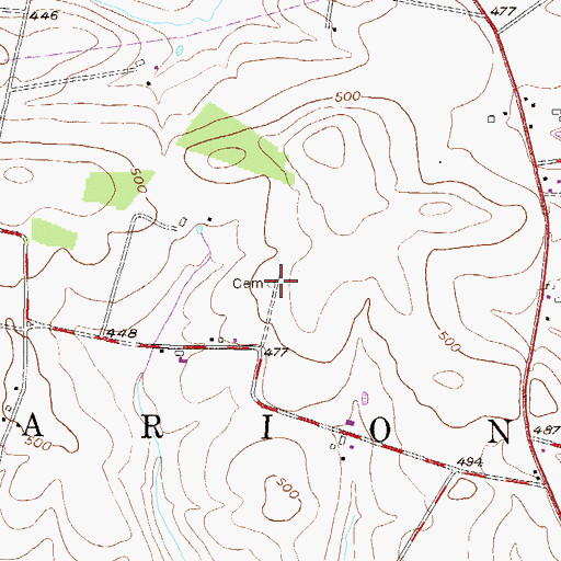 Topographic Map of Yoder Burial Ground, PA
