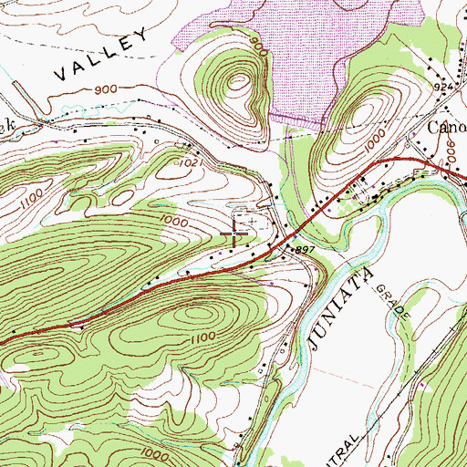 Topographic Map of Claycomb Burial Site, PA
