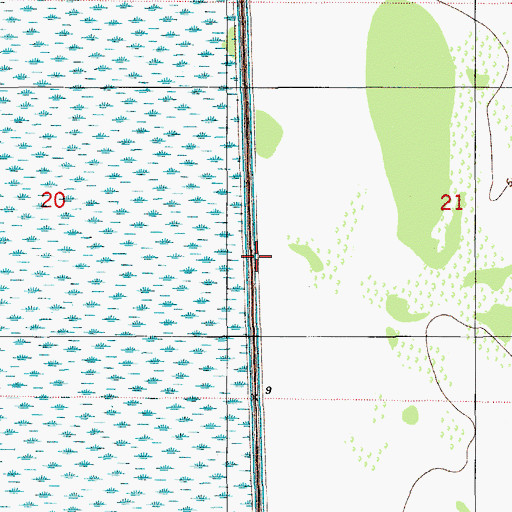 Topographic Map of Dade-Broward Levee, FL