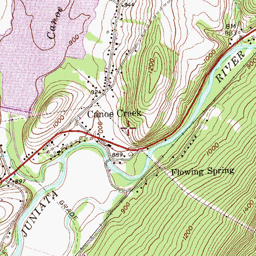 Topographic Map of Goods - Wallstown Cemetery, PA