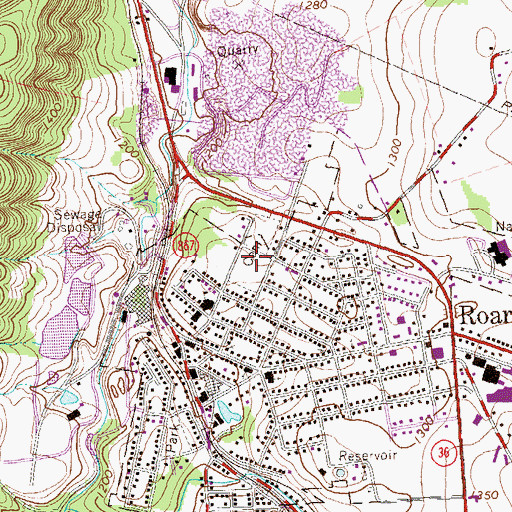 Topographic Map of Greenlawn Cemetery, PA