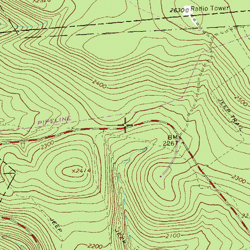 Topographic Map of Jacker Burial Ground, PA