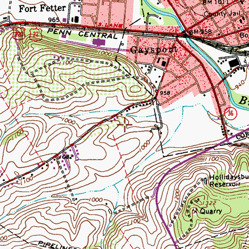 Topographic Map of Jackson Burial Ground, PA