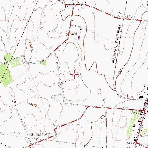 Topographic Map of Kauffman Cemetery, PA