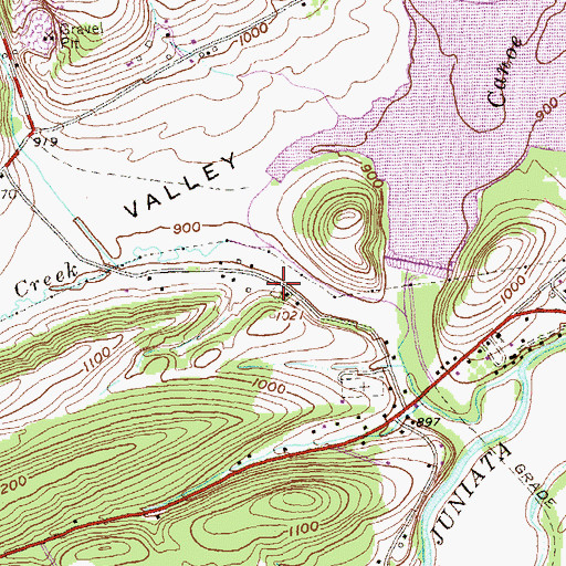Topographic Map of Old Canoe Creek Cemetery, PA