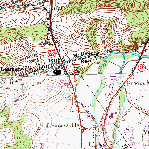 Topographic Map of Riverview Cemetery, PA