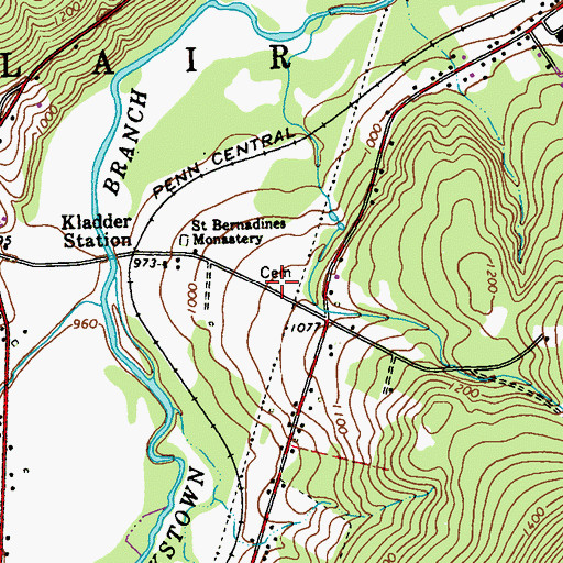 Topographic Map of Saint Bernardine Monastery Cemetery, PA