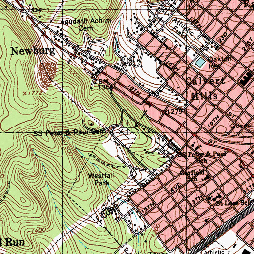 Topographic Map of Saints Peter and Paul Russian Orthodox Cemetery, PA