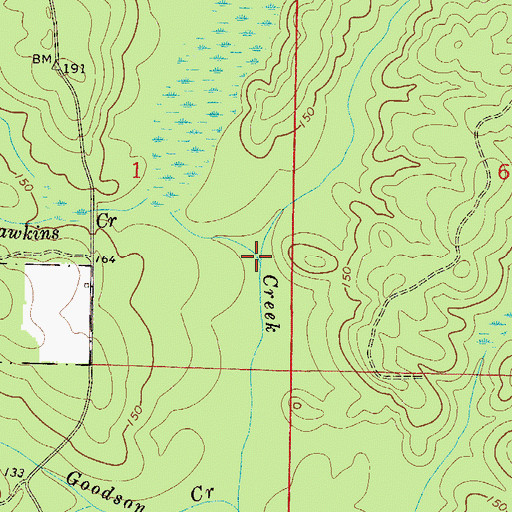 Topographic Map of Hawkins Creek, FL