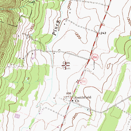 Topographic Map of Smith Cemetery, PA