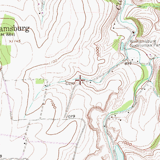 Topographic Map of Sparr Cemetery, PA