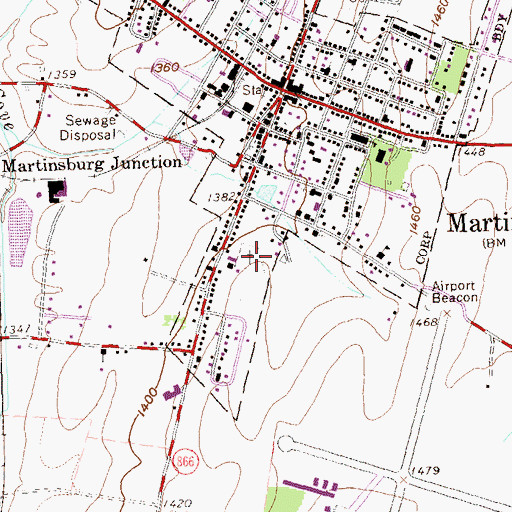 Topographic Map of Spring Hope Cemetery, PA