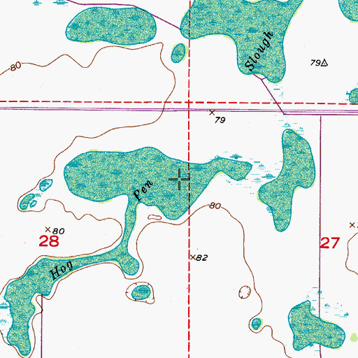 Topographic Map of Hog Pen Slough, FL