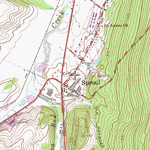 Topographic Map of Sproul Union Cemetery, PA