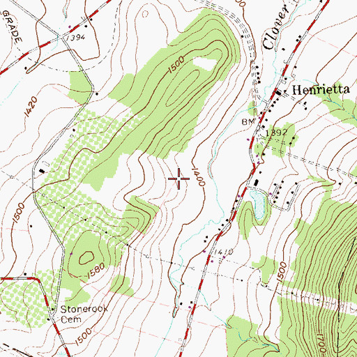 Topographic Map of Treesh Cemetery, PA